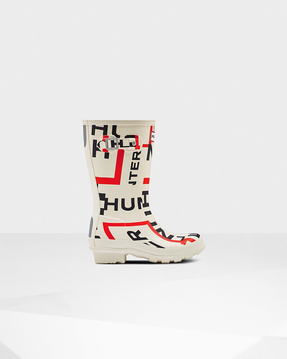 Hunter Original Big Exploded Logo Rain Boots - Cheap Online Kids White - MXEHOS512